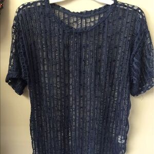 Navy Lace top